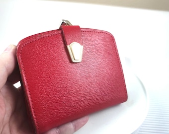 Vintage portemonnee rood echt leer gemaakt in Engeland
