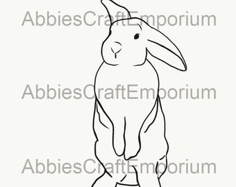 Standing Rabbit outline SVG & PNG Instant download file Cricut