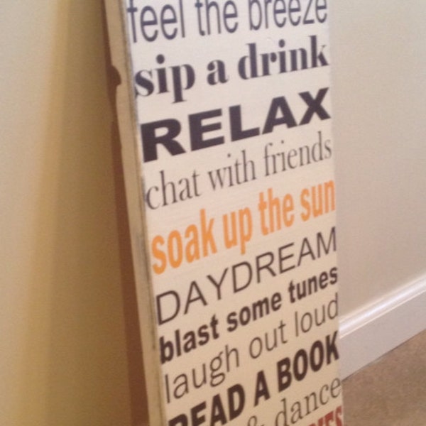 Patio Rules sign - wood wall art