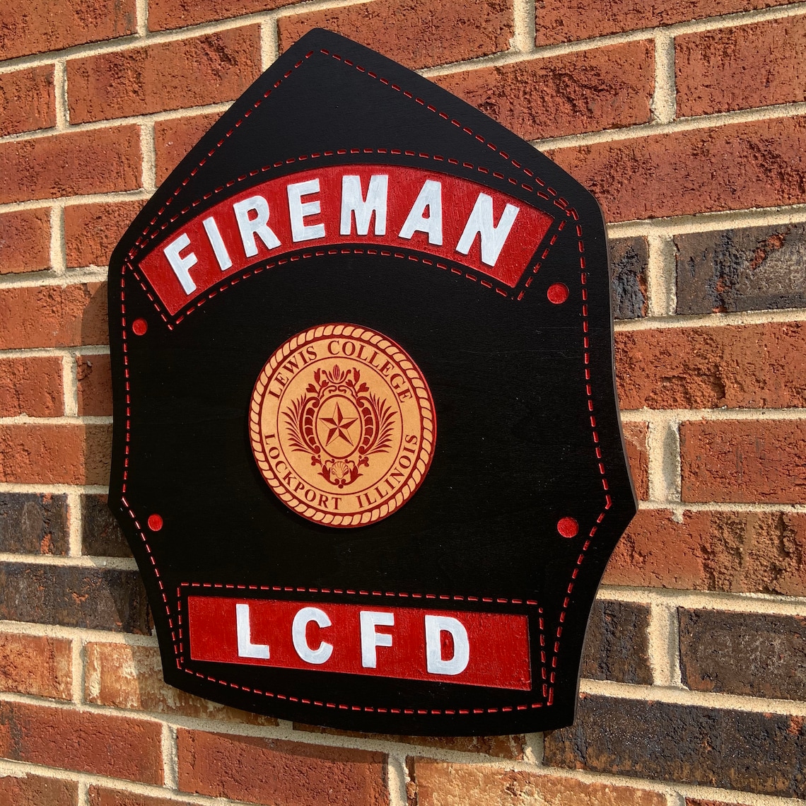 Fire Department Helmet Shield Wood Plaque Firefighter Gift Firefighter