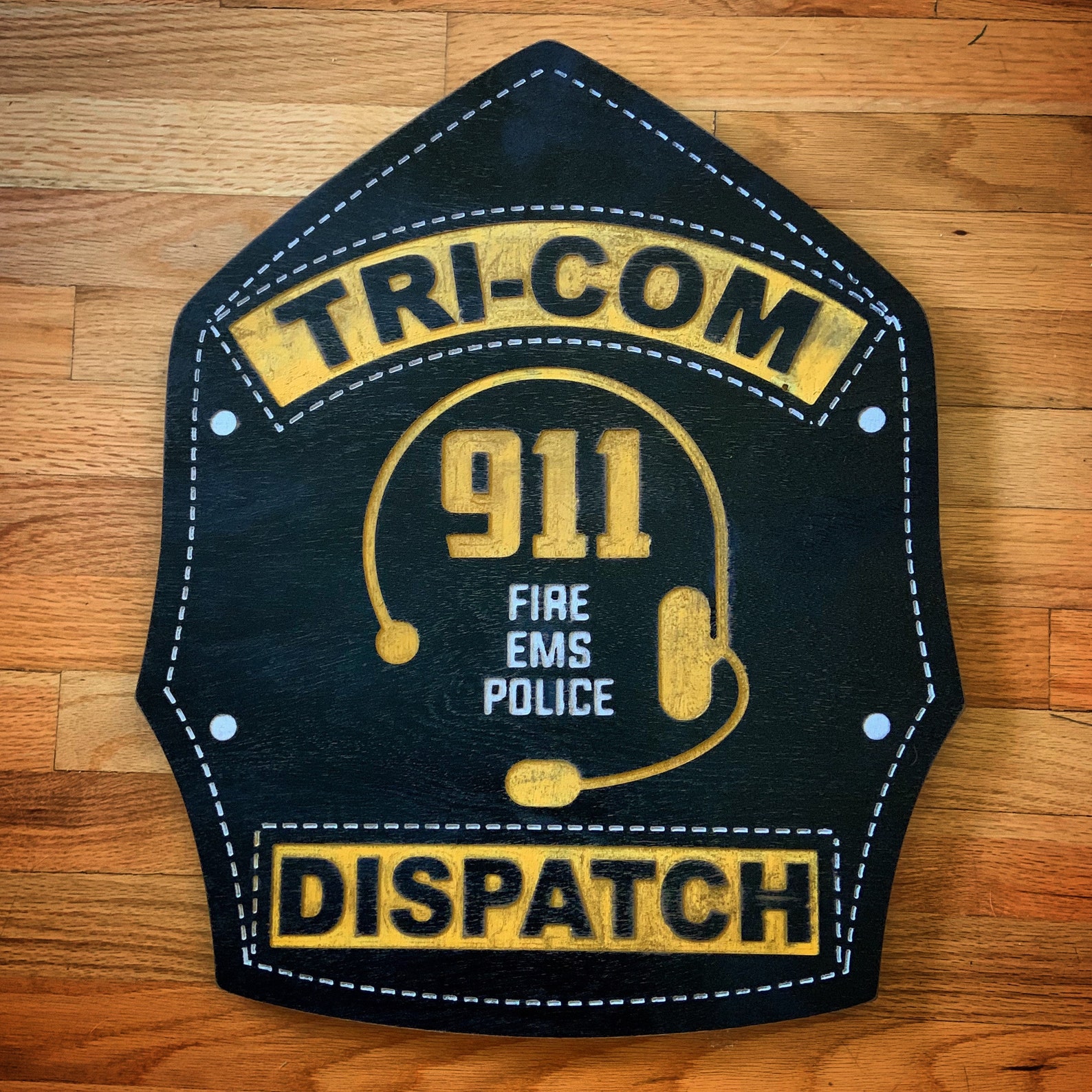 Fire Department Helmet Shield Wood Plaque Firefighter Gift Firefighter