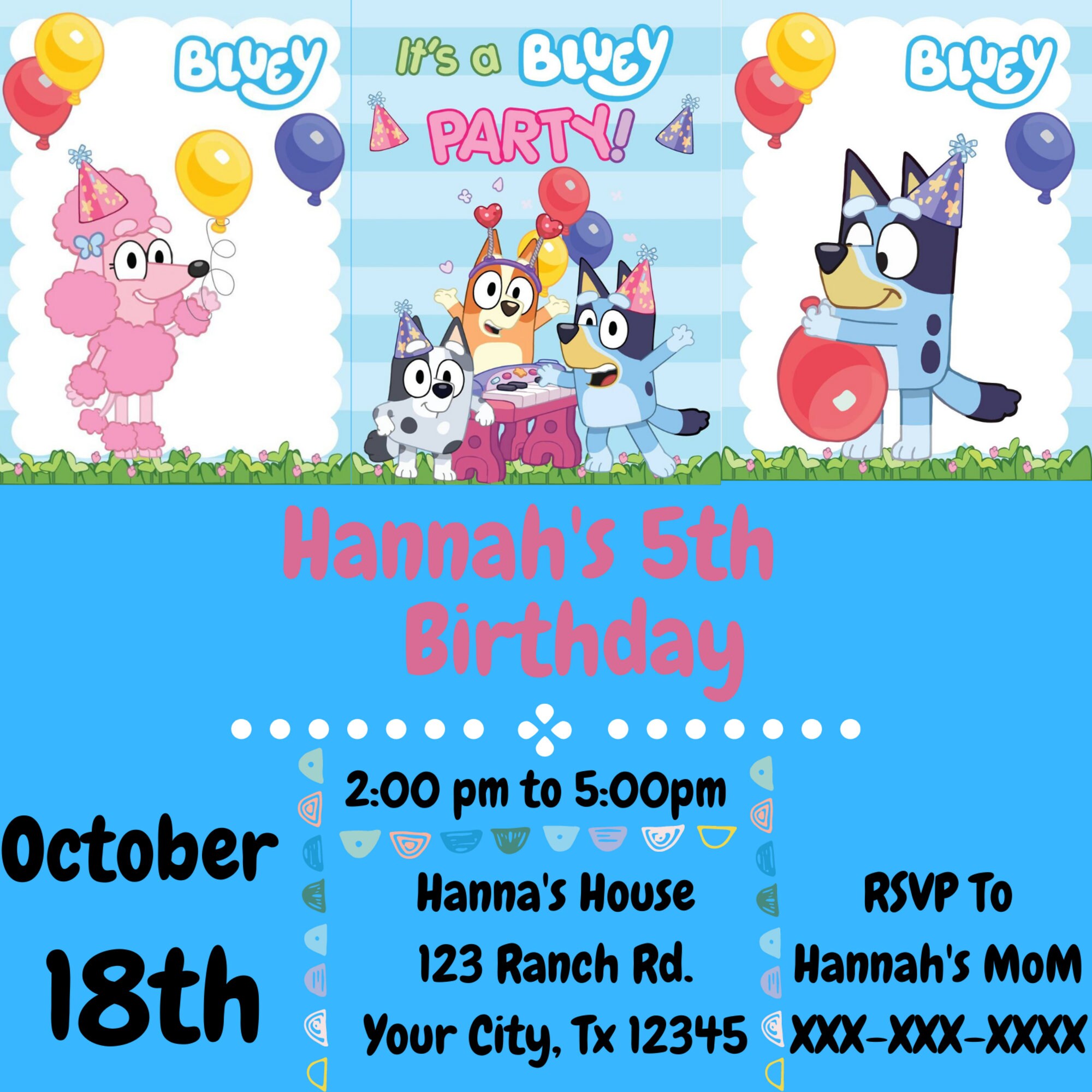 Bluey Birthday Bluey Birthday Invitation Bluey Birthday Etsy