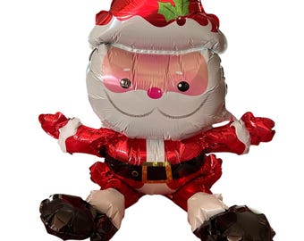 Santa sitting air filled balloon