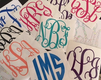 Custom DIY decals....3 initials set of 2 ..1.99 shipping