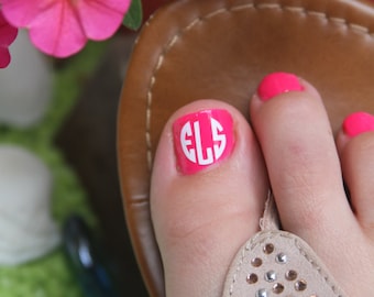 Personalized Toe Decals set of 6...beach fun , decoration for your toes..ON sale...REG> 9.99