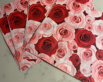 Napkins Decorative paper napkins decoupage glass wood candles scrapbooking card making red roses