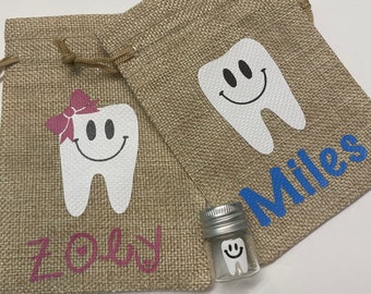 Tooth Fairy Bags with bottle personalized, perfect gifts for kids,