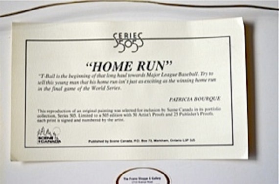 Framed Limited Edition Print By Patricia Bourque Home Run Etsy