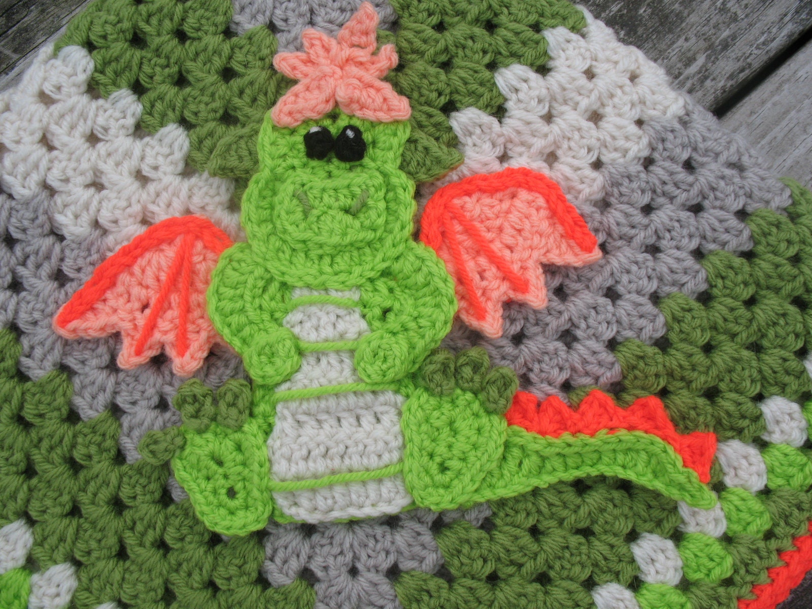 Magic Dragon Crochet Blanket Baby Blanket Lap Blanket Etsy