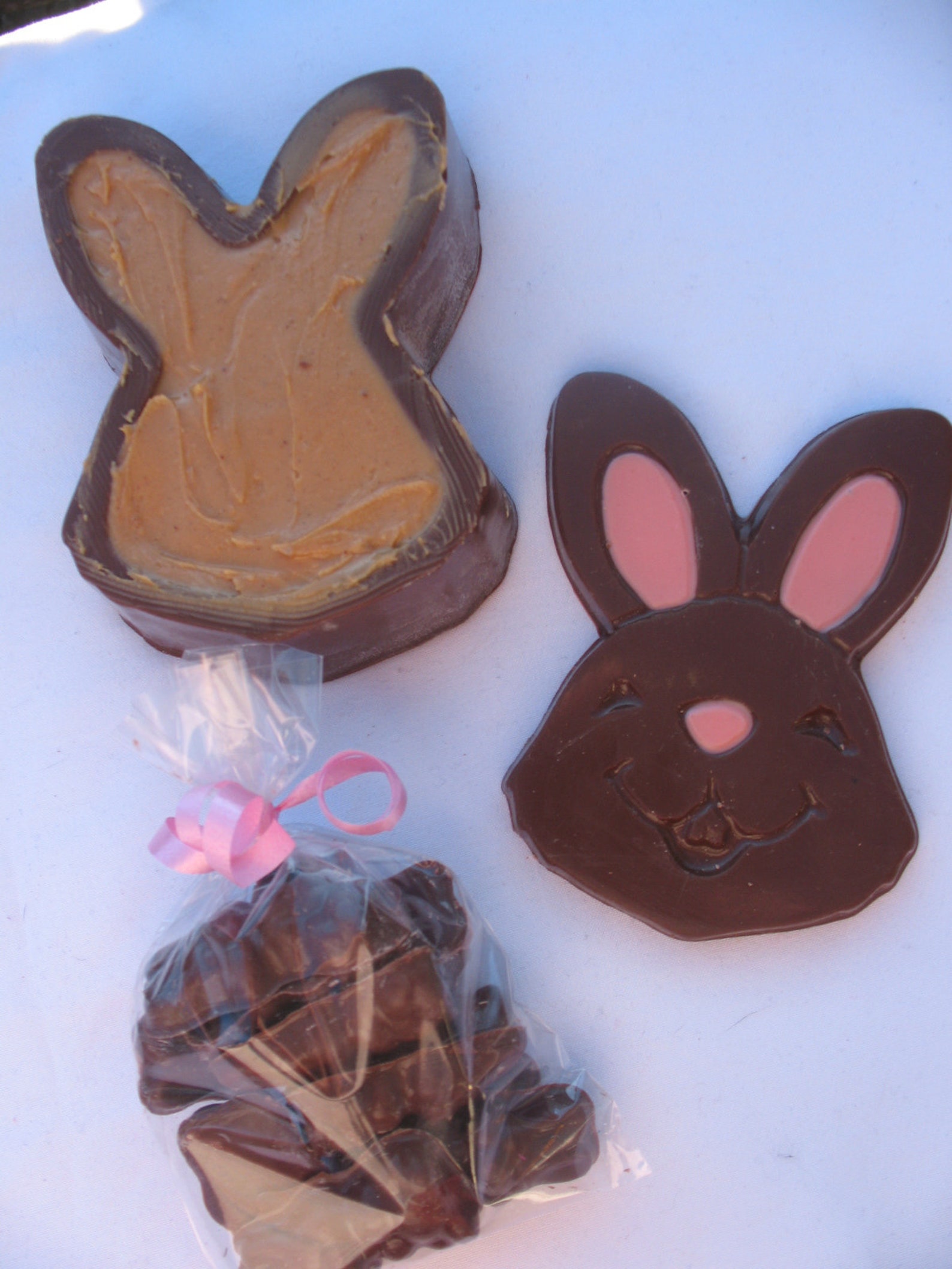 Peanut Butter Filled Solid Chocolate Bunny Head Easter Bunny Etsy