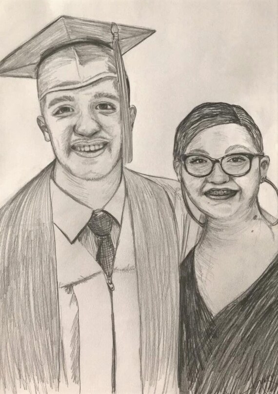 Custom Portrait Drawing Portrait Family Drawing Pencil Etsy