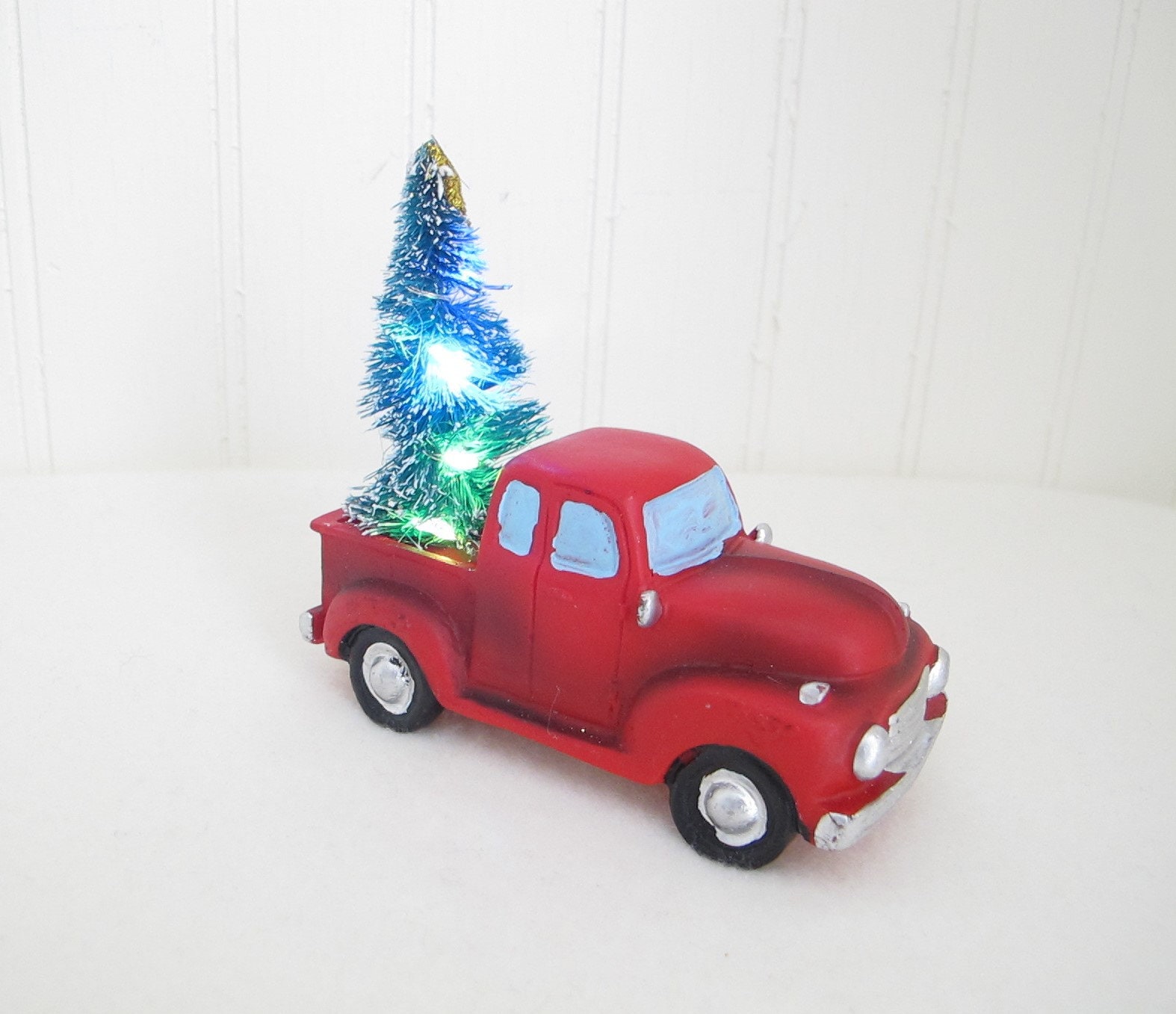 Miniature red truck LED Christmas tree Retro Christmas truck Etsy