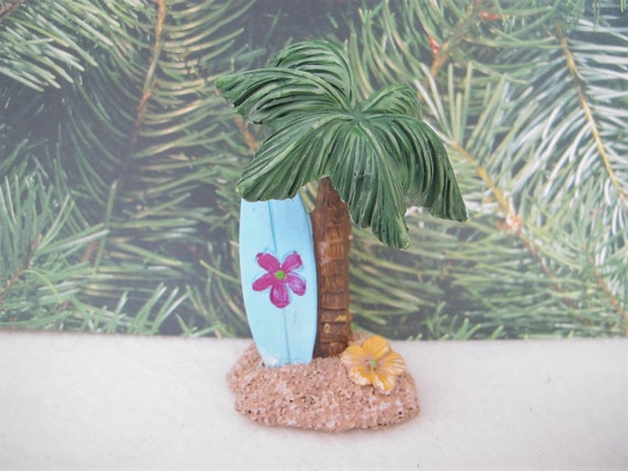 Miniature Palm Tree Small Palm Tree With Surfboard Fairy Etsy