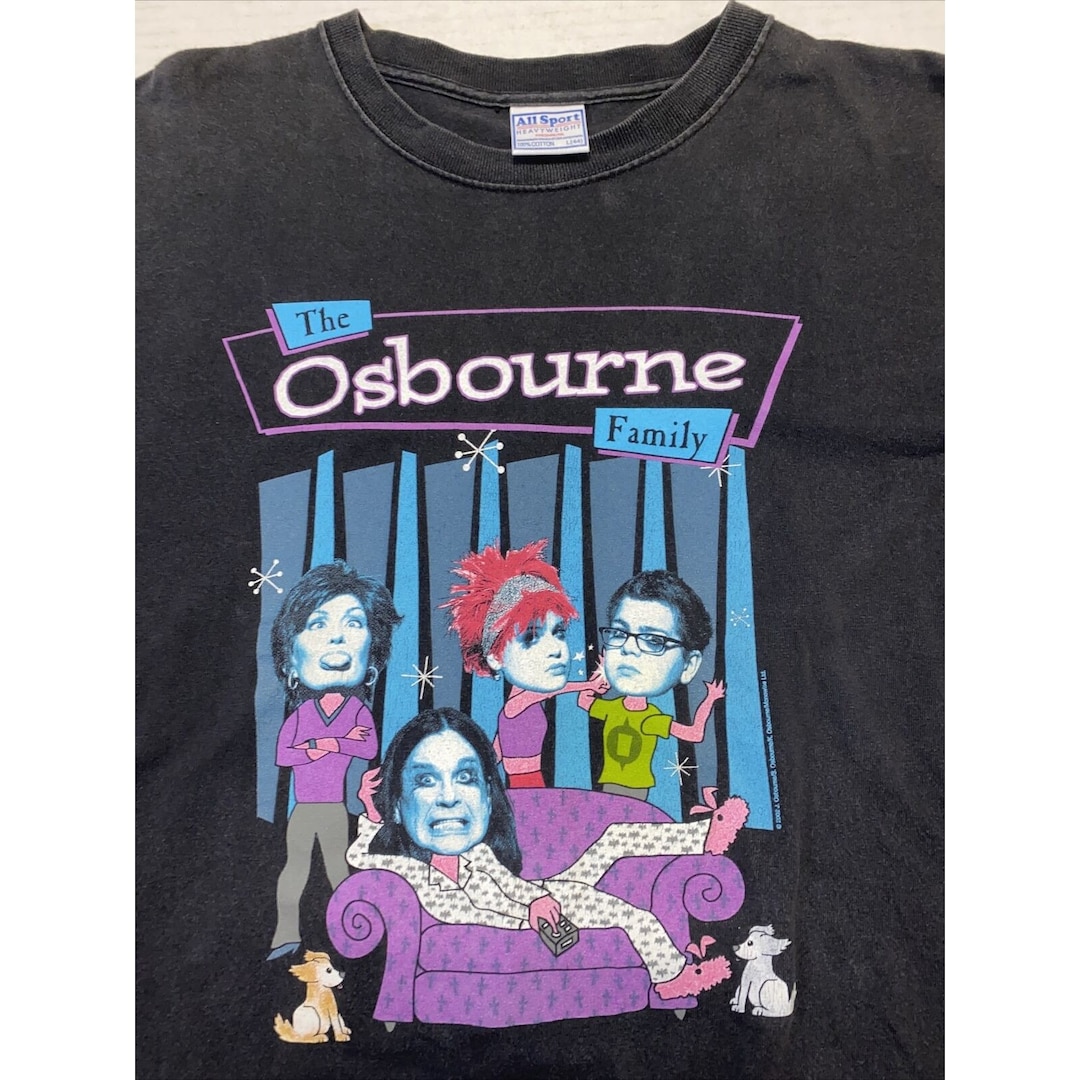 The Osbourne Family T-shirt Sz L All Sport 2002 Ozzy Kelly