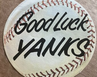 Vintage 1960s New York Yankees Yanks Baseball Water Good Luck Decal RARE Prop