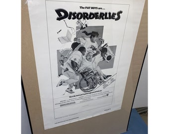 RARE Vintage 1987 Fat Boys Disorderlies Movie Promo Litho For Newspaper 18”x24”