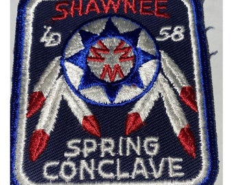Vintage 1958 Shawnee Spring Conclave Embroidered Patch BSA Boy Scouts