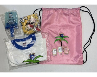 POP TARTS Lot Anvil T SHIRT Size M Ringer w/bonus scarf Bag Freeze ‘em Kellogg's