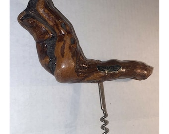 Vintage LARGE Laurent Sjret Grapevine Wood Corkscrew Marshall Fields MCM Barware