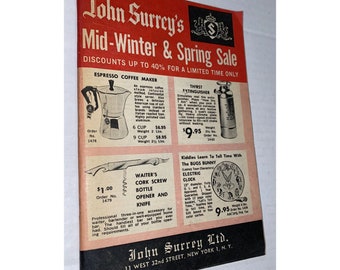 Vintage John Surrey’s Catalog Cigar Club Humidors  Pipes Novelty Gifts MCM Prop