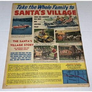 Vintage 1960s Santa&#39;s Village AD 13x10 Dundee IL Amusemt Park Paddleboat Prop