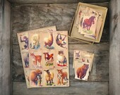 Animal Game, Wild Animals, Paper Ephemera, Game Boards, Matching Game, Animal Cards, Animal Art, Horse, Jaguar, Sheep, Tiger, Vintage