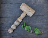 Wooden Mallet, Old Hammer, Vintage Tool, Shaped Handle, Primitive Tool, Vintage Gavel, Old Tool, Worn, Wood Mallet, Old Mallet, Vintage
