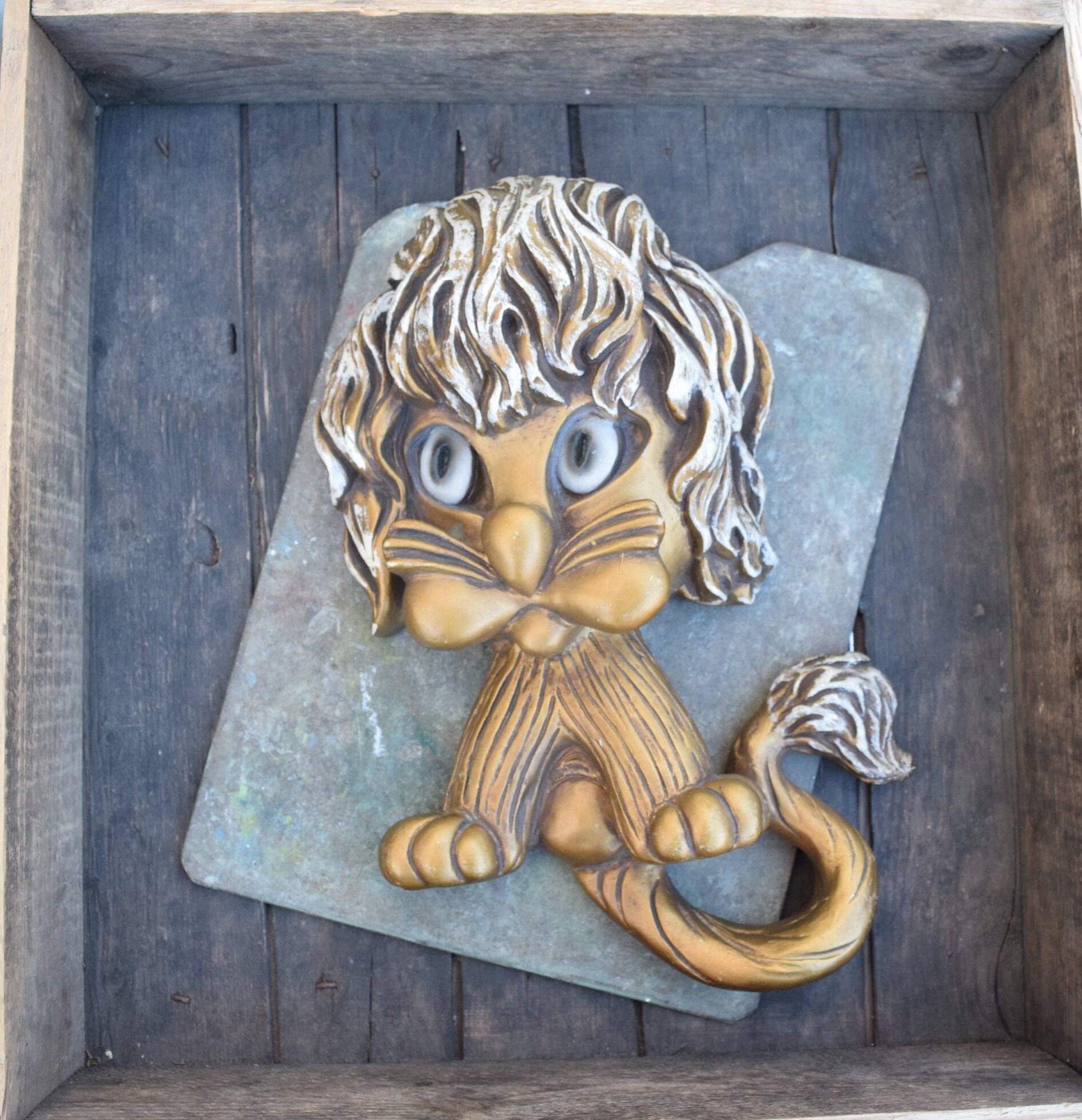 Gold Lion Lion Wall Plaque 1970 Universal Statuary Corp Etsy