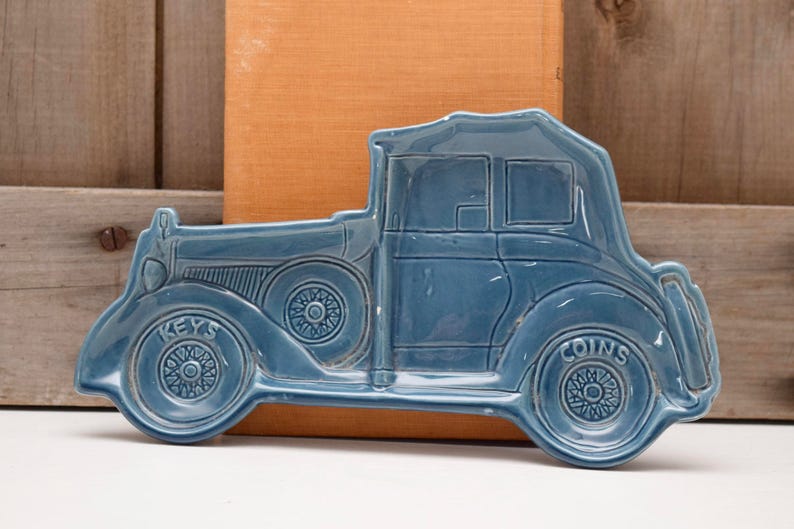 Car Coin Dishblue Roadster Blue Car Key Tray Car Decor Etsy