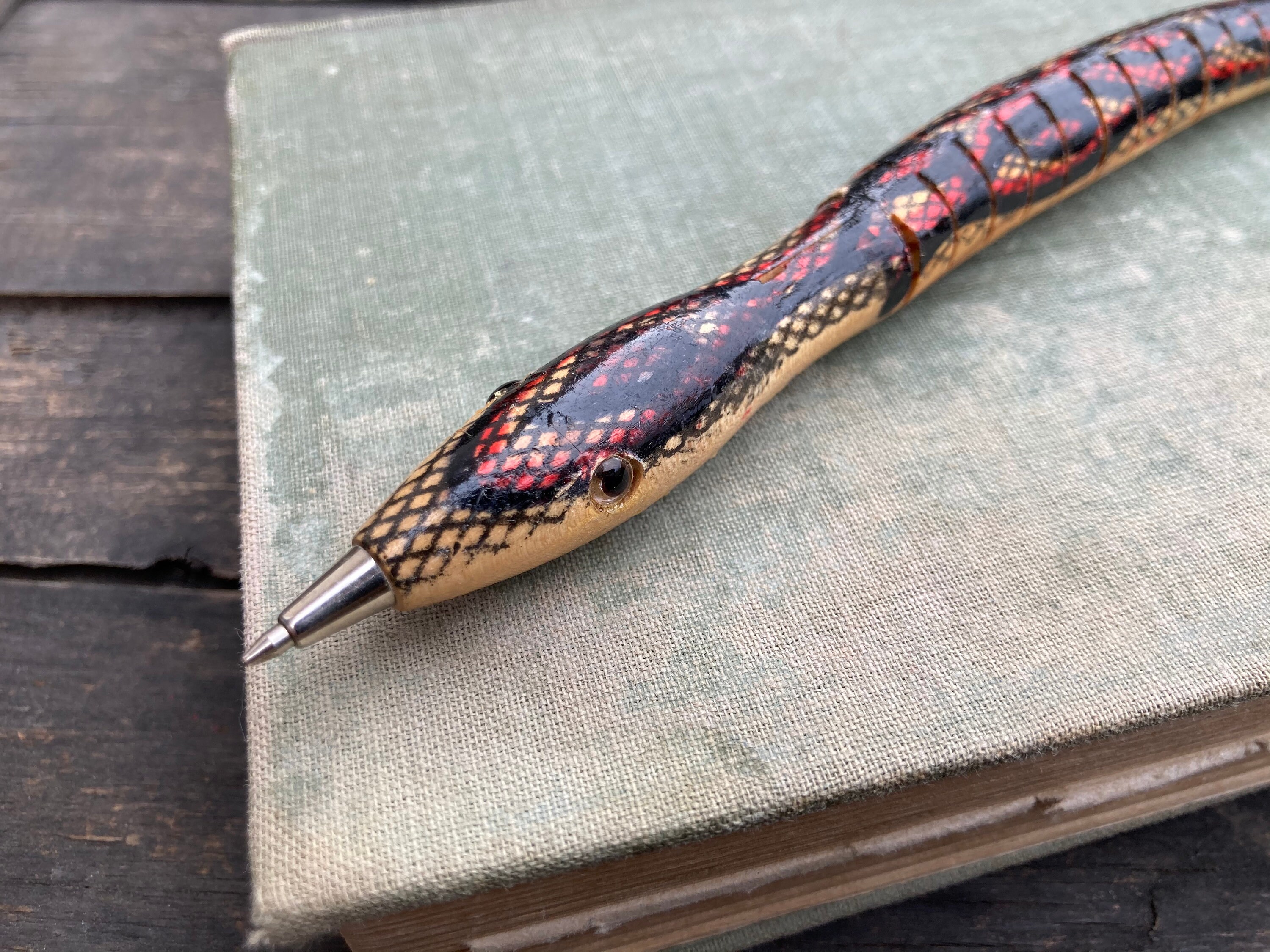 Wooden Snake Snake Pen Articulated Snake Vintage Novelty Etsy