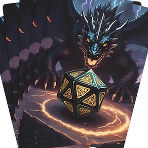Cartas de pôquer, cartas de baralho Dungeons and Dragons, baralho Dragon D20, suprimentos para noite de jogo de pôquer DnD, baralho de cartas de fantasia
