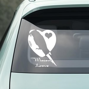 Macaw Love Car/Window/Laptop/Wall Vinyl Decal/Bumper Sticker