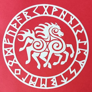 Viking Sleipnir auto/raam/laptop/muur vinyl sticker-sticker