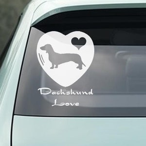 Dachshund Love Car/Window/Laptop/Wall Vinyl Decal/Bumper Sticker