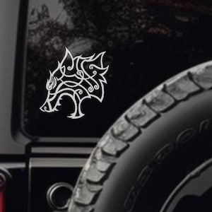 Fenrir/Wolf Head, Car/Window/Laptop/Wall Vinyl Decal/Bumper Sticker