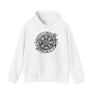Viking Compass &quot;Vegvisir&quot; Front Printed Unisex Heavy Blend Hooded Sweatshirt