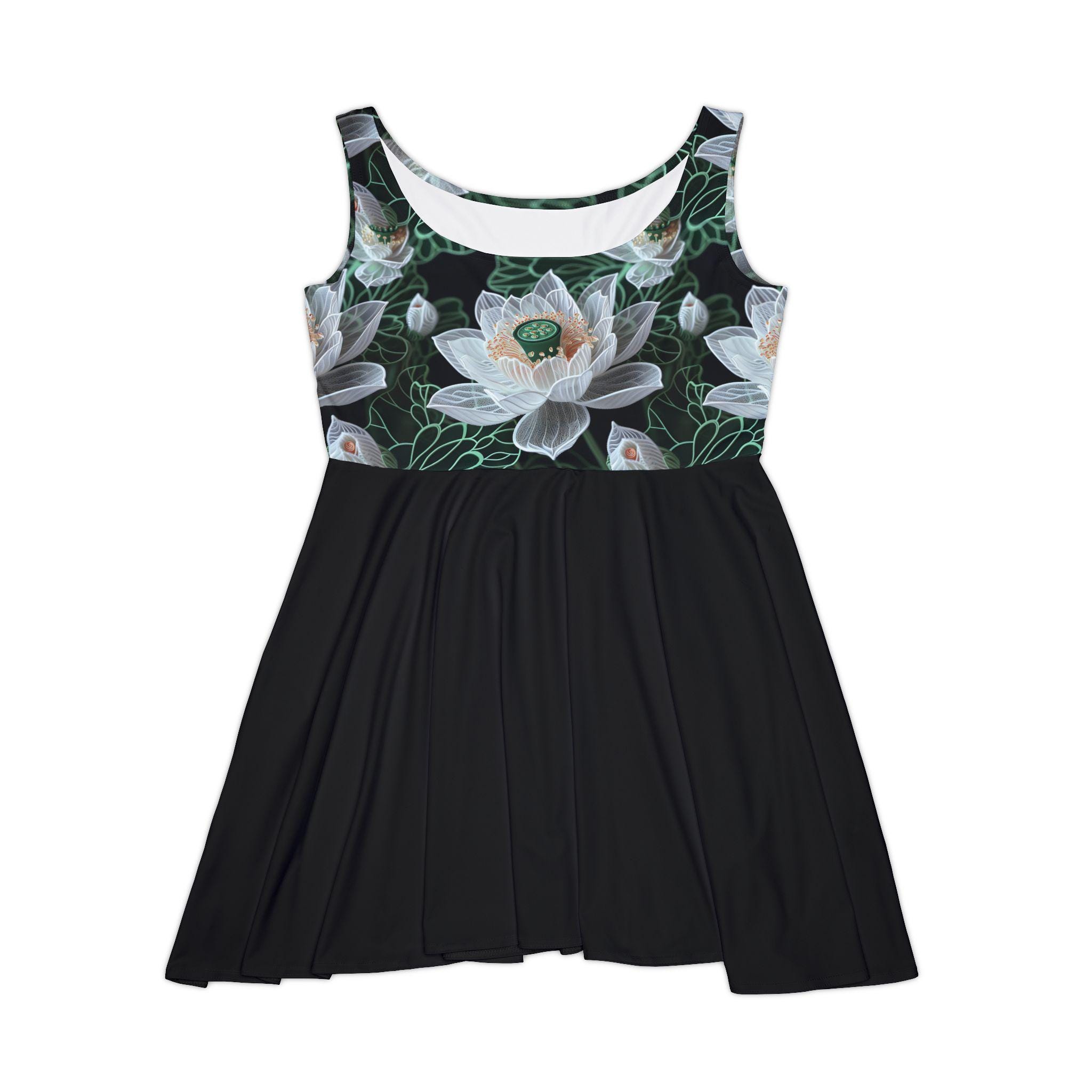 black and white floral skater dress Express Black White Floral High Neck Skater Dress Sleeveless Size 6
