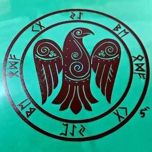 Viking Rune/Odin&#39;s Raven, Car/Window/Laptop/Wall Vinyl Decal/Bumper Sticker