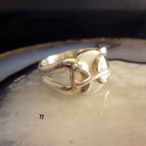 Pisces Zodiac Ring, Handmade, Sterling Silver, Size 6.5