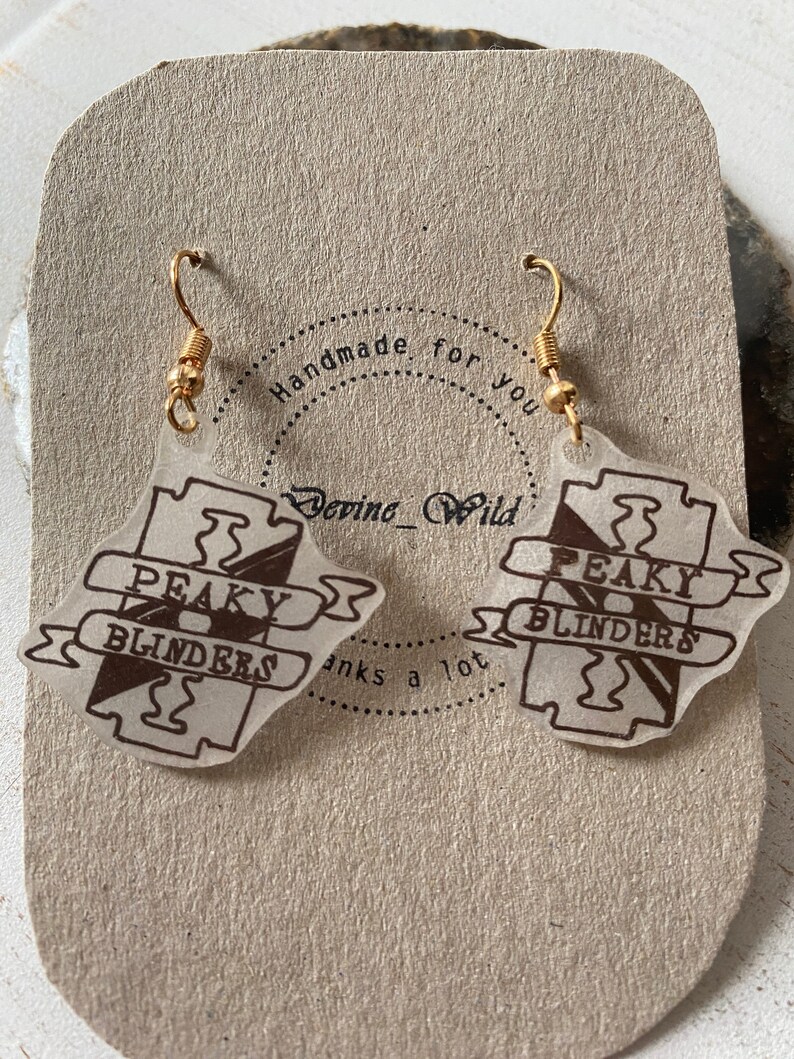 Peaky Blinders Earrings Netflix Series Jewelry Shrink Wrap Etsy