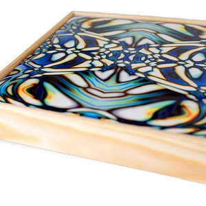 Ceramic Tile Wall Art a framed, abstract, art nouveau influenced, organic pattern on a high gloss finish tile image 3