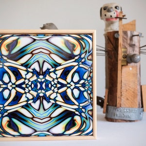 Ceramic Tile Wall Art a framed, abstract, art nouveau influenced, organic pattern on a high gloss finish tile image 2