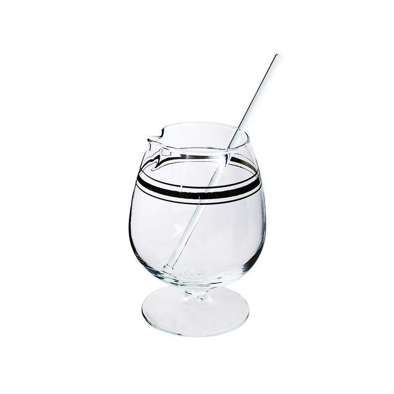 Clear Vintage Cocktail Pitcher Stirring Rod Whiskey Glasses Etsy