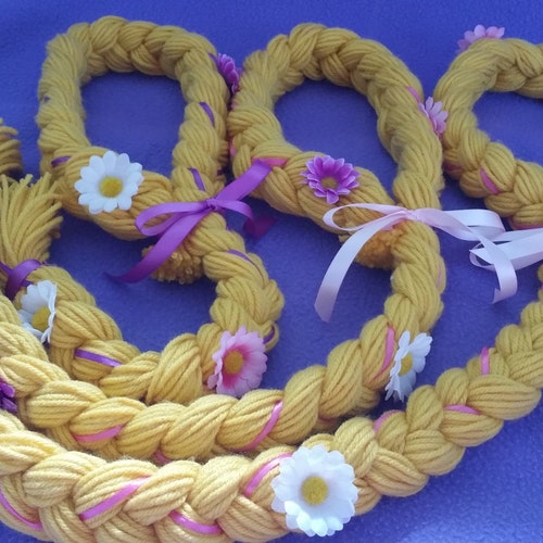 Disney Inspired Tangled Rapunzel Braid Adjustable Yarn Hair Etsy
