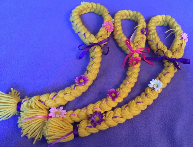 Disney Inspired Tangled Rapunzel Braid Adjustable Yarn Hair Etsy