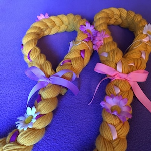 Custom Adjustable Disney Inspired Tangled Rapunzel Yarn Braid Hair Wig Costume