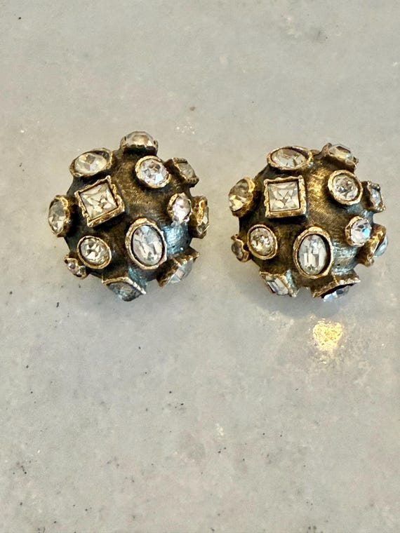 Mid Century Modern Sputnik Rhinestone Earrings