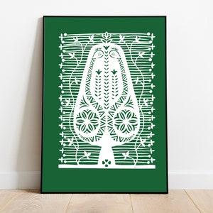 Papier découpé scherenchnitt original de Serpents en quenouille | Décoration silhouette lituanienne par Odeta Tumenaite Brazeniene