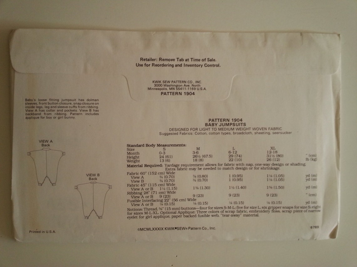 Vintage Baby Sewing Pattern 80s Infant Jumper Clothes Dolman Etsy