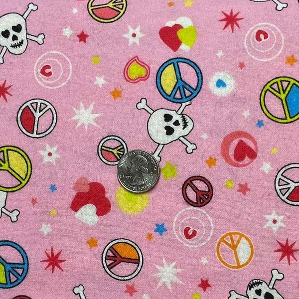 Skull Flannel Fabric Etsy